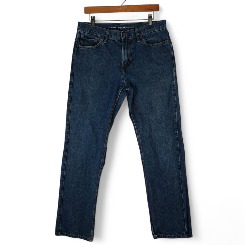 Old Navy Jeans Mens 33x32 Original Straight Leg Blue Dark Wash Denim Cotton
